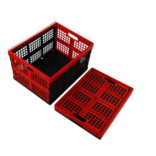 Easymanie 34 Quart 2 Pack Stackable Dairy Milk Crates, Utility Folding Baskets, 17.48