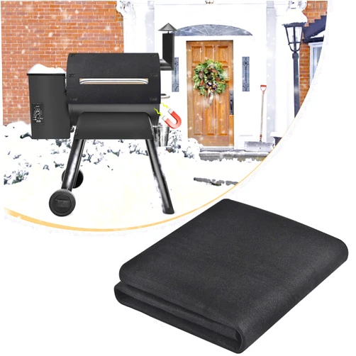 Amerbro Insulated Grill Blanket 40 x 35.5in - Cuttable Smoker Blanket Helps Maintain Heat - BBQ Blanket for Pit Boss 700/800 Series, Z Grill 600/700, Camp Chef 24/36, Green Mountain