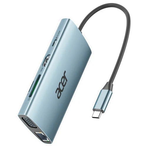 Acer USB C Hub with 4k HDMI, 9-in-1 USB C to Ethernet Adapter, 5Gbps USB-A 3.1 Docking Station, PD 100W Charging, SD Card Reader, USB to VGA Splitter for MacBook, Acer, Laptops, Surface and More