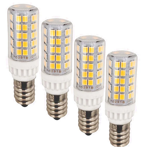 WELESHEI LED E14 Microwave Bulb 5W Equivalent 60 W for Appliance Ceiling Fan Sewing Dryer Fridger Dispenser Chandelier Light E14 European Base Bulb Daylight 4 Pack