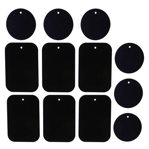 DSTELIN Smartphones Metal Plate 12 Pack for Phone Car Mount Holder Cradle with 3M Adhesive (Compatible with Magnetic Mounts) - 6 Rectangle and 6 Round, Black