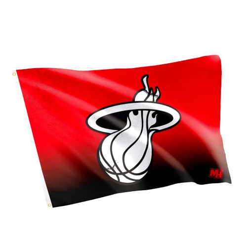 Desert Cactus Miami Heat Flag NBA 100% Polyester Indoor Outdoor 3x5 feet National Basketball Association Team Flags (Flag City Edition 2023 B)