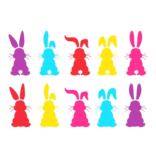 FINGERINSPIRE Easter Bunny Painting Stencil 8.3x11.7inch Reusable 10 Styles Cute Rabbit Back View Pattern Drawing Template DIY Art Pet Rabbit Decor Stencil for Painting on Wood Wall Fabric Furniture