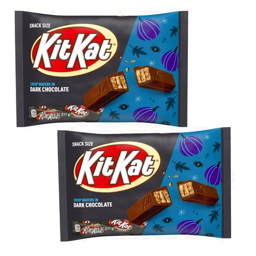 Generic Halloween Chocolate Candy, Individually Wrapped Kit - Kats Snack Size, Trick or Treat Candy Bars Bag (2 - Pack, Dark Chocolate Kit.- Kats)