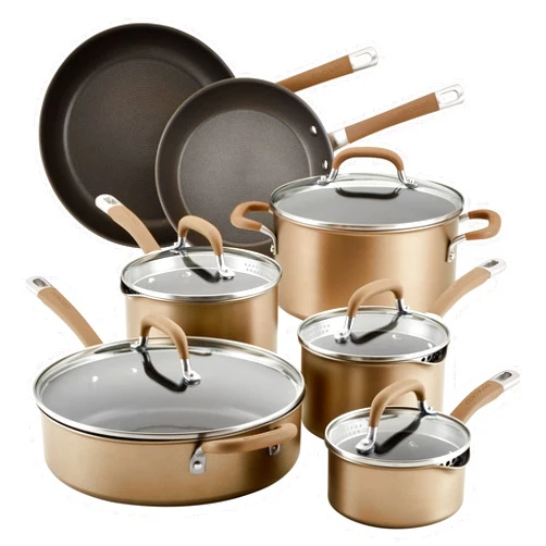 Circulon Premier Professional Hard Anodized Nonstick Cookware Induction Pots and Pans Set, 12 Piece, Bronze
