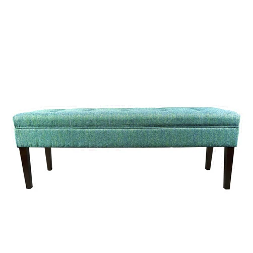 MJL Furniture Designs Kaya Collection Upholstered and Padded Button Tufted Accent Bedroom Bench, Text-2 Olivia Series, Teal Blue