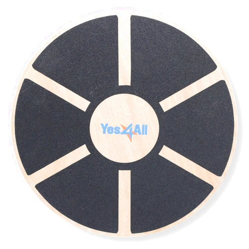 Yes4All Wooden Wobble Balance Board – Exercise Balance Stability Trainer 15.75 inch Diameter - Black - ²DB6FZ