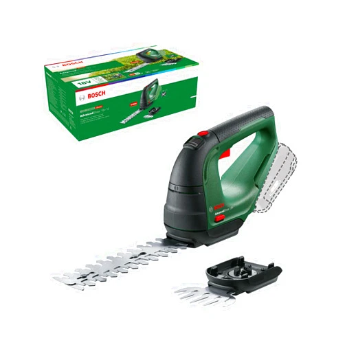 Bosch Home and Garden 0600857001 Bosch AdvancedShear 18V-10 18V System Cuts up to 85 m² per Battery Cycle with Mower Blades and Hedge Trimmers in Box