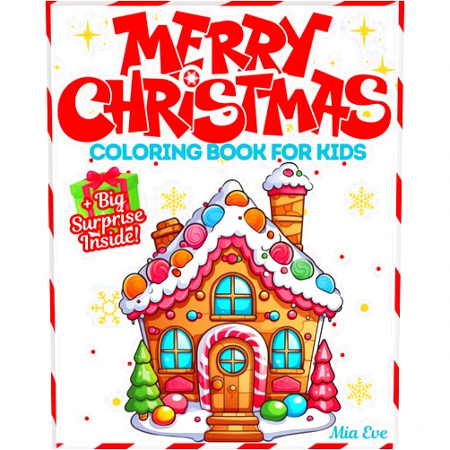 By Mia Eve (Author) Christmas Coloring Book for Kids: 50 Easy-to-Color, Simple, Fun Holiday Designs of Cute Animals, Santa Claus, Snowmen, and Festive Decorations. Spark Your Imagination with Joyful Seasonal Scenes!