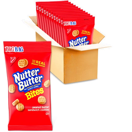 Nutter Butter Bites Peanut Butter Sandwich Cookies, Big Bag, 12 - 3 oz Packs