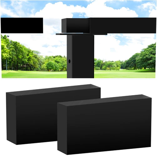 Gyykzz 2 Pack Black Extension Connector for Stainless Steel Flat Handrail, Rectangular Hand Rail Fitting for Top Cable Railing, High Strength POM Connecting Block for Stair Horizontal Handrail
