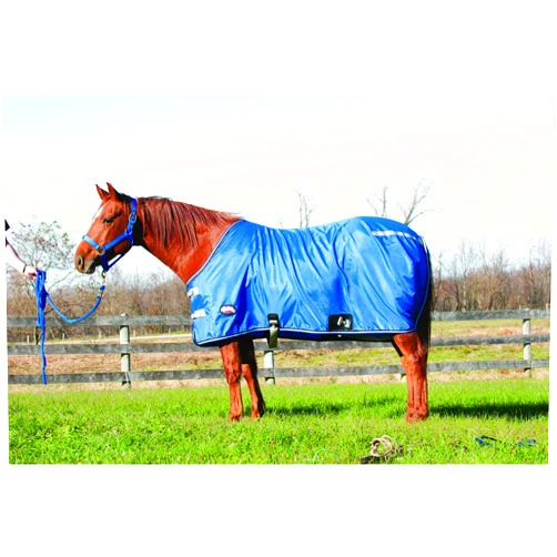 Weaver Leather 420D Nylon Stable Sheet Horse Blanket - Double Buckle Front Closures for Easy on and Off, Blue, 76