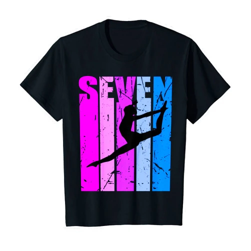 Lush Gymnastics Kids Girls Gymnastics 7th Birthday Dance Dancing Gymnast Ballet T-Shirt