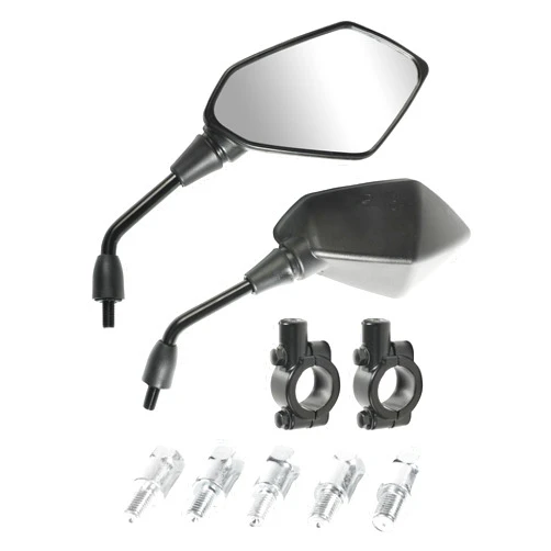 RACOONA Motorcycle Mirrors,Motorcycle Mirrors for Handlebar,TV Mirrors Motorcycle Rear View Mirror,Car Accessories Handlebar Rear View Side Mirror with M8 M10 Bolt,Fits Bike,Scooter,ATV,UTV,Dirt Bike