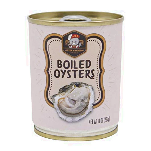 Otter Kingdom Premium Whole Boiled Oysters(EZO), 8-Ounce Cans (Pack of 12)