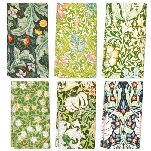 Quera 6 Pack William Morris Floral Kitchen Towels Dish Cloth Decorative Counter Tea Towels for Home Cooking Clean Kitchen Party Supplies- 18 X 28 Inches