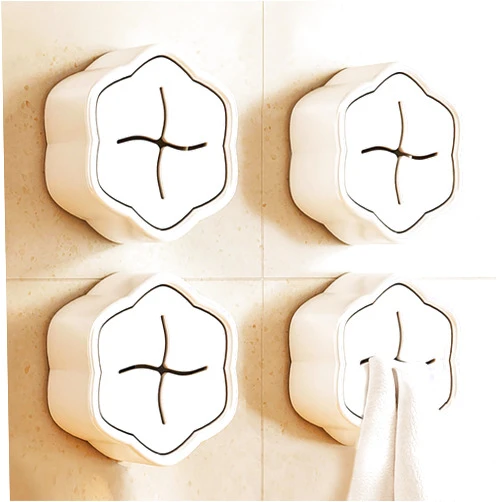 MWRDSM 4Pcs Kitchen Towel Holder Hooks Dish Hand Towel Hanger Self Adhesive Kitchen Holders Wall Mount Hooks Hanger Grabber Bathroom Cabinet Organization (4)
