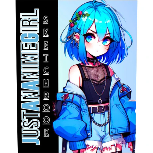 Anime Niac Just An Anime Girl Sketchbook: Cute Drawing Pad for Girls Kids Tweens Teens Artists Sketching Doodling Writing Art Supplies Blue Sketchpad Kawaii Aesthetic Manga Sketch Book for a Girl who Loves Anime