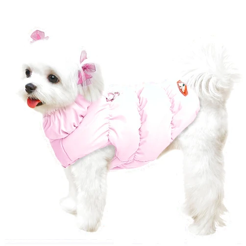 ABRRLO Winter Warm Dog Jacket for Small Medium Dogs Cat Cold Weather Coats with Harness Paded Dog Fleece Vest Waterproof Windproof Dog Snow Jacket Pet Puppy Clothes（Pink,S）