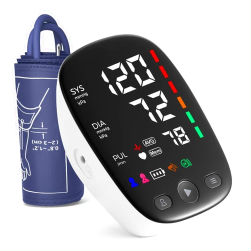 ZIXCARE Blood Pressure Monitor, Automatic Upper Arm Blood Pressure Monitors for Home Use with Large Blood Pressure Cuff LED Backlight Display Heart Rate Detection 2x120 Records,Cuff 22-42cm