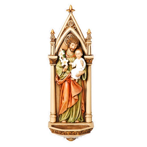 Joseph's Studio by Roman - St. Joseph and Child Jesus Holy Water Font, Renaissance Collection, 7.75