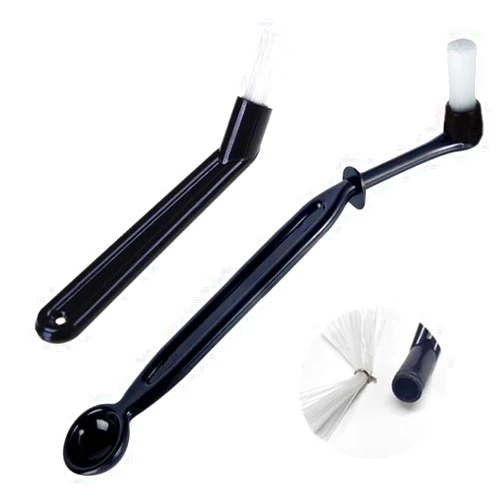 DFCROMI Coffee Machine Cleaning Brush Set, 2 Pieces Espresso Cleaner Brushes with Spoon Tool - Group Head Brush,Small Nylon Stainless Steel Bristles Brush for Grinders Home Kitchen Accessories