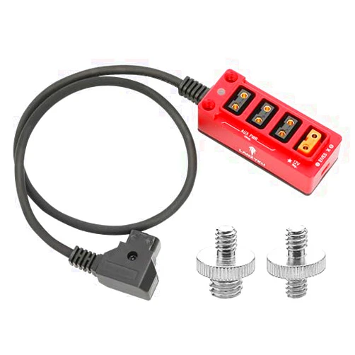 LANZYKU 12V Metal Regulated Surge Protection P-Tap D-Tap Splitter for ARRI|RED|Sony|Teradek |Smallhd|DJI|TILTA |SmallRig|V-Mount|Gold-Mount, 4 * 1/4