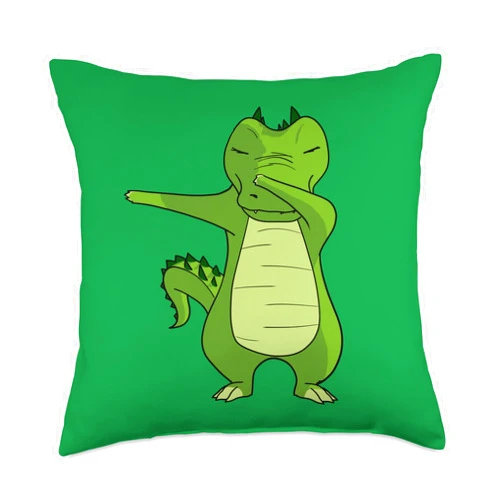 Teenager Tänzer Tänzerin Mädchen Junge Kleidung Dancers Funny Animals Crocodile Gift Fashion Green Throw Pillow, 18x18, Multicolor