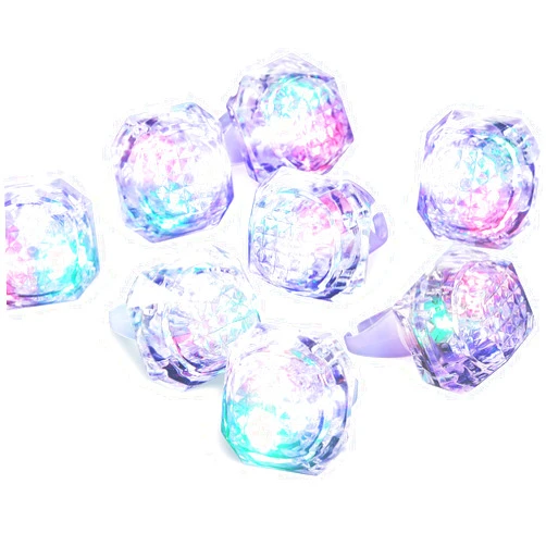 Hicarer 8 Pieces LED Light up Rings Bachelorette Party Favors Flashing Plastic Diamond Glow in The Dark Ring for Birthday Wedding Bridal Shower Party Accessories Supplies(White)