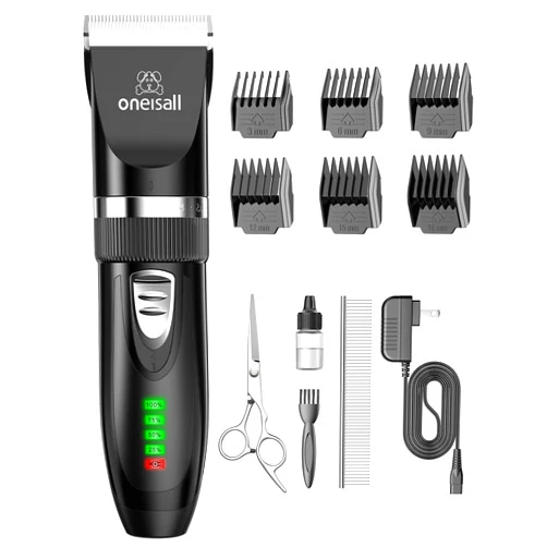 oneisall Quiet Cat Clippers for Matted & Long Hair, 2-Speed Cordless Pet Shaver Grooming Kit for Cats, Small Dogs & Animals (Black)