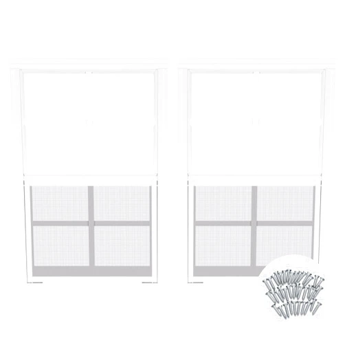Tandefio 2 Pcs 12''X18'' White Flush Mount Shed Window with Tempered Glass and Screen Household Windows Sliding Windows with Vertical Slider and Screws for Chicken Coop Sheds Barns
