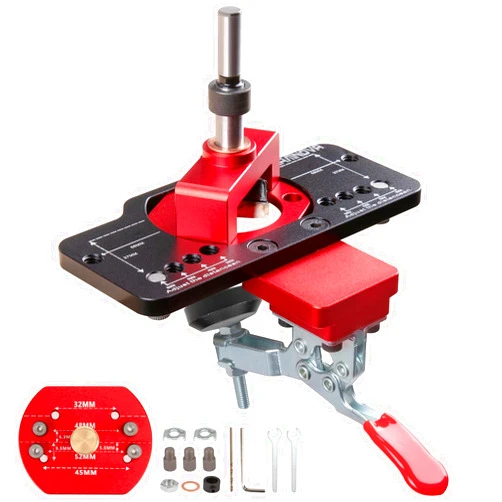 BEAMNOVA 35mm Concealed Hinge Jig with Drilling Guide Locator Aluminum Alloy Cabinet Door Hinge Jig,Woodworking Tool for Door Cabinets Hinges Mounting，Accurate Locking Hinge Boring Jig