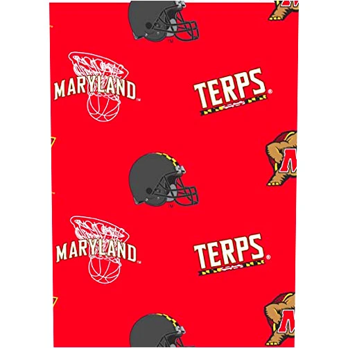 Sykel College University of Maryland Terrapins Terps Print Fleece Fabric By the Yard
