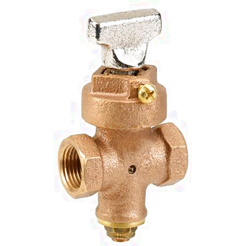 GourmetGalley 225-2-1-1 1 in. Threaded Ground Key Stop & Drain Valve44; Bronze
