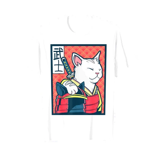Ancient Japanese Military Warrior Japan Artworks Catzilla - Ancient Japanese Cat Art - Vintage Ninja Cat T-Shirt