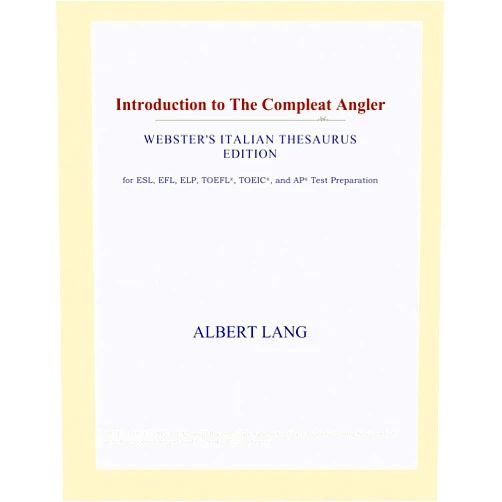 Icon Group Introduction to The Compleat Angler (Webster's Italian Thesaurus Edition)