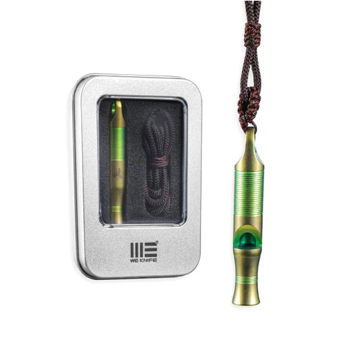 WeKnife Emergency Whistle Survival Loud, Titanium Outdoor Safety Whistle Survival Shrill Loud Blast with Paracord for Kayak, Life Vest, Jacket, Boating, Fishing,Camping, Hiking, Hunting, Coyote