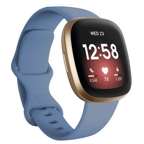 Dualwish Sport Bands Compatible with Fitbit Sense Band/Fitbit Versa 3 Smart Watchband for Women Men, Soft Silicone Adjustable Replacement Accessory Wrist FitnessStraps,Small Large (Slate-Grey, Large)