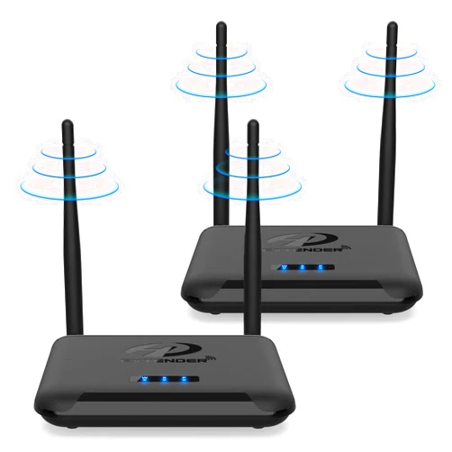 PAKITE Wireless HDMI Transmitter and Receiver,1080P@60Hz FHD HDMI Loop-Out, 200M/657FT, 1 TX to 4 RX, IR Remote Extend, Streaming Video from Camera, Cable Box to HDTV, Projector(Black)