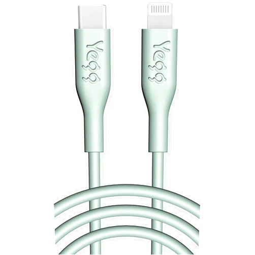 Yegg USB-C to Lightning Cable (6ft, MFi Certified) Compatible with iPhone 14/14 Pro/14 Pro Max, iPhone 13/13 Pro/13 Mini, iPhone 12/12 Pro/12 Pro Max, iPhone 11 (Cable Only) - Mint Green