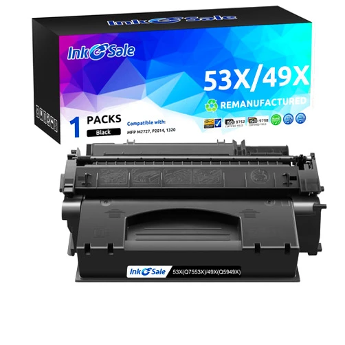 INK E-SALE Compatible Q5949X Q7553X Toner Cartridge Replacement for HP 49X Q5949X 53X Q7553X (Black 1Pack) for use in HP LaserJet P2015dn P2015 P2015d 1320 1320n 3390 3392 M2727nf P2014 P2010 Printer