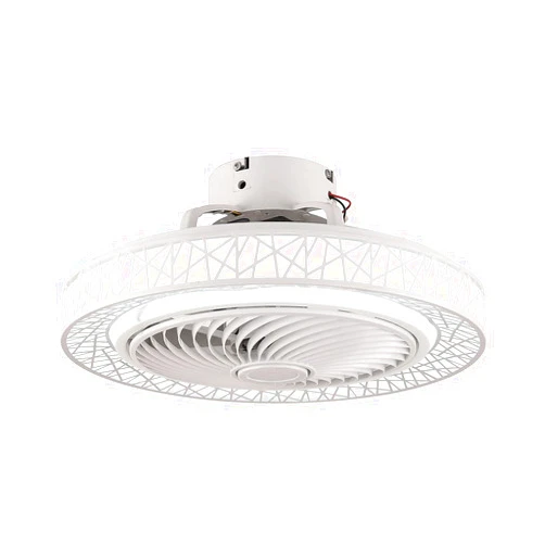 TFCFL 23” Modern Ceiling Fan Light with Remote Control, Acrylic Round Ceiling Fan with LED Light, Bird's Nest Lampshade, Semi Flush Mount Invisible Fan Chandelier for Living Room Bedroom (White)