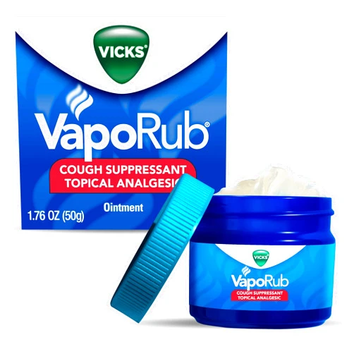Vicks VapoRub, Original, Cough Suppressant, Topical Chest Rub & Analgesic Ointment, Medicated Vicks Vapors, Relief from Cough Due to Cold, Aches & Pains, 1.76oz