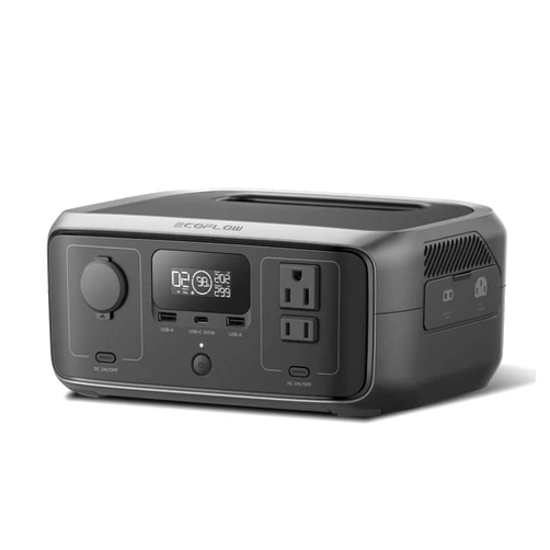 EF ECOFLOW Portable Power Station RIVER 3, 245Wh LiFePO4 Battery Power Station, 300W Up to 600W AC Output, <20 MS UPS & <30 dB, 1Hr Fast Charging Solar Generator for Outdoor/Camping/Home Use