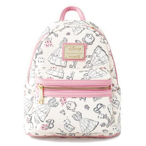Loungefly Disney Beauty and the Beast Belle All Over Print Womens Double Strap Shoulder Bag Purse