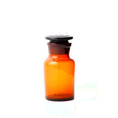Deschem 60ml Lab Amber Glass Reagent Bottle,Wide Mouth,Brown Flask With Ground Stopper