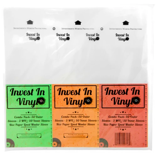 Invest In Vinyl 100 LP Sleeves Combo Pack (50 3 mil Outer & 50 Master Inner Sleeves) 33 RPM 12