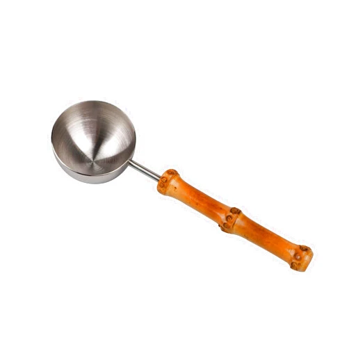 TAOMEINONG Tablespoon Scoop 304 Stainless Steel Coffee Measuring Scoop, Tablespoon Measuring Spoon with Bamboo Handle, 25ml Coffee Spoon- Works for Tea, Coffee,Oatmeal and More