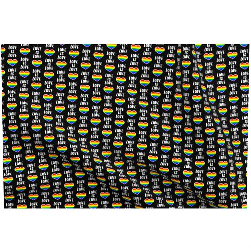 Spoonflower Fabric - Love Black Heart Pride Rainbow Gay Flag Printed on Upholstery Velvet Fabric Fat Quarter - Upholstery Home Decor Bottomweight Apparel