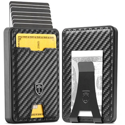 TRAVANDO Swype Slim Wallet for Men Metal RFID Blocking Mens Wallet Card Case